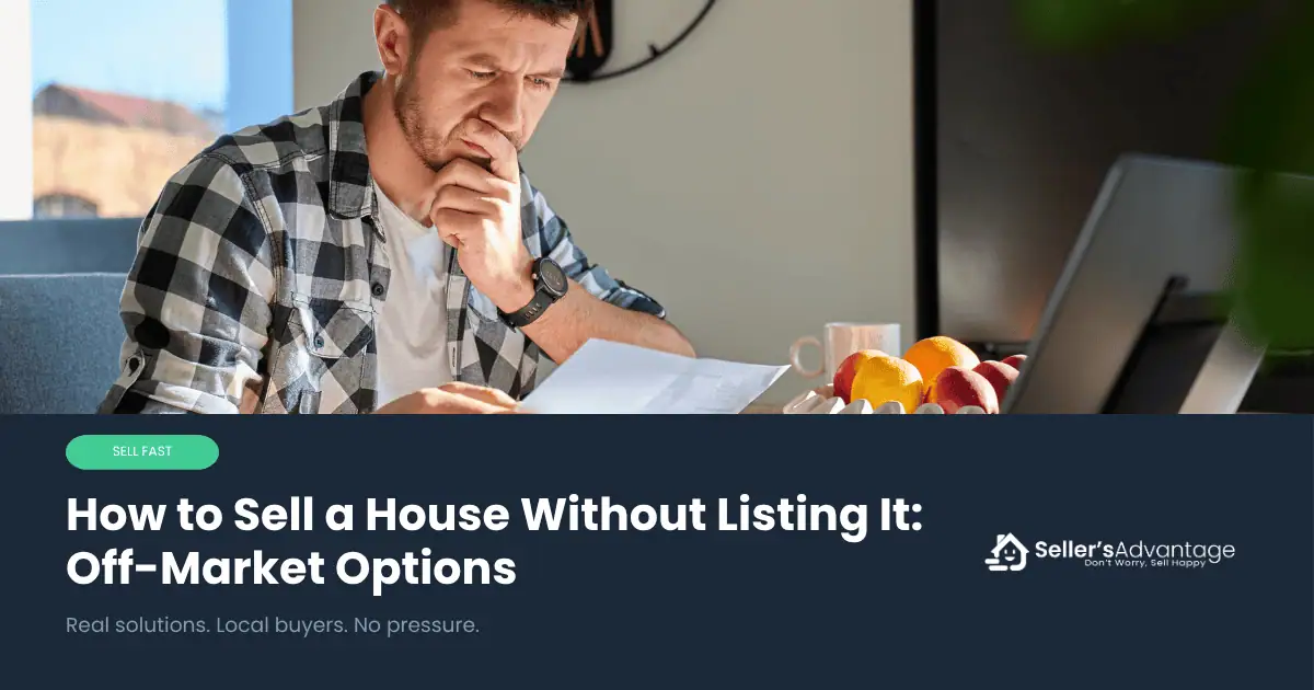 California homeowner reviewing paperwork at home while considering an off-market house sale