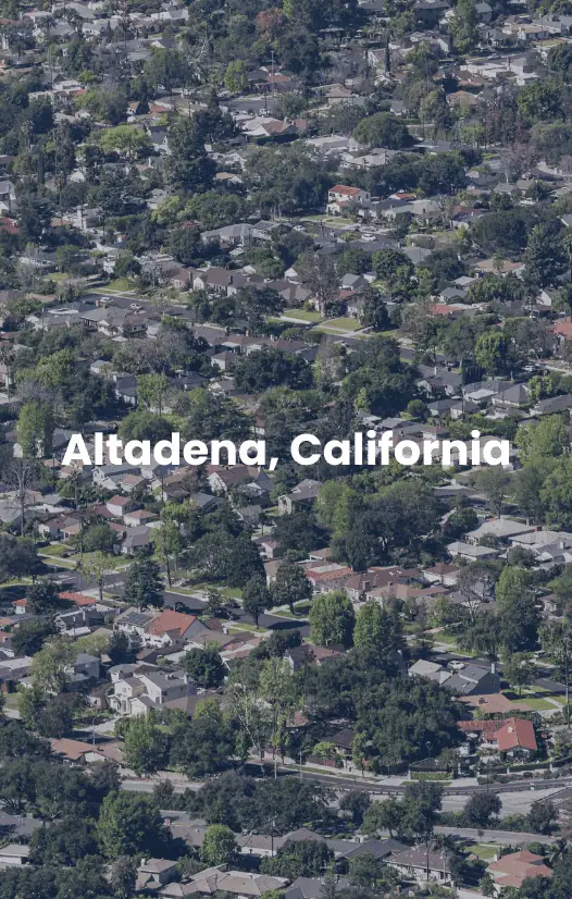 Altadena, California Vista aérea de Altadena, California.