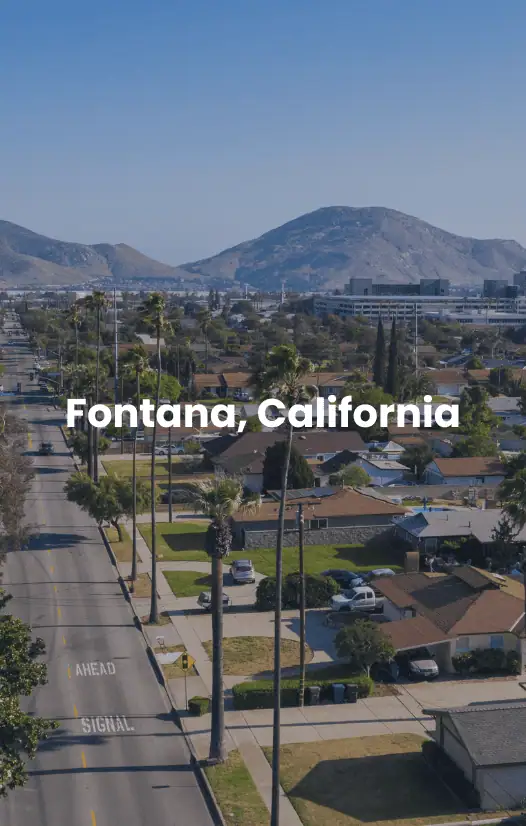 Fontana, California Vista aérea de Fontana, California.