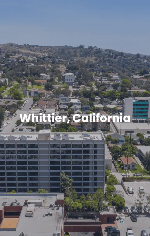 Whittier, California Birds eye view of Whittier California