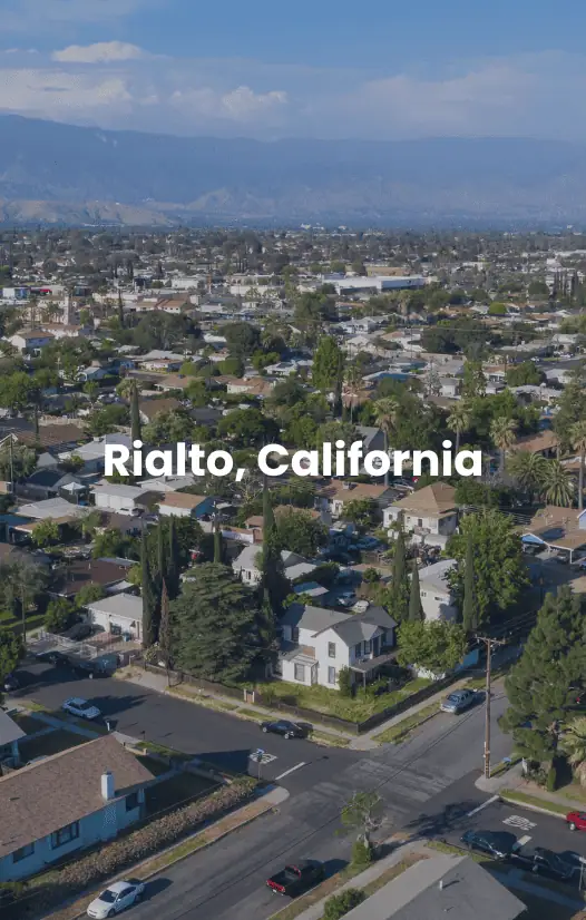 Rialto, California Vista aérea de Rialto, California.