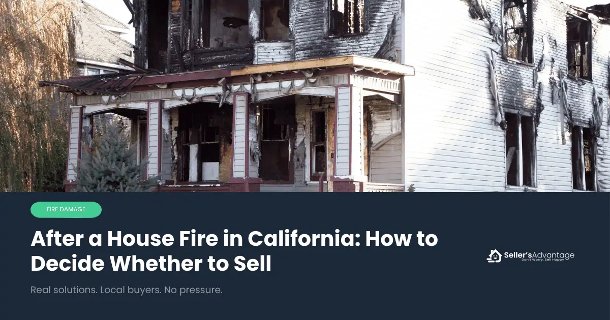 Street side view of a Southern California home damaged by wildfires.