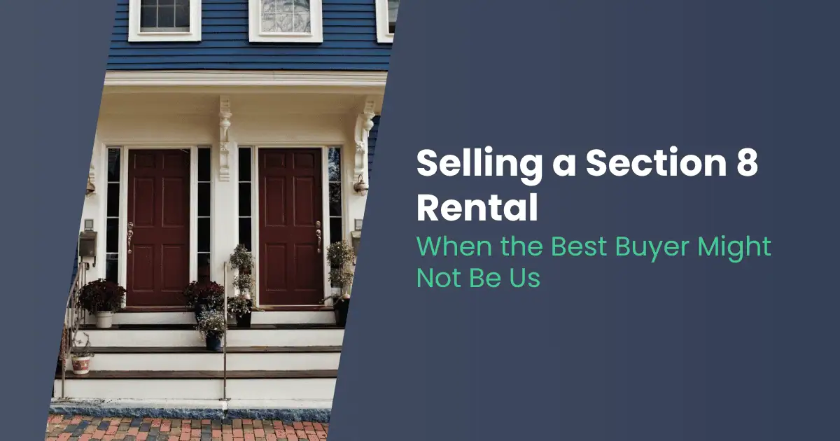 Section 8, duplex home in Southern California on a featured image blog graphic.